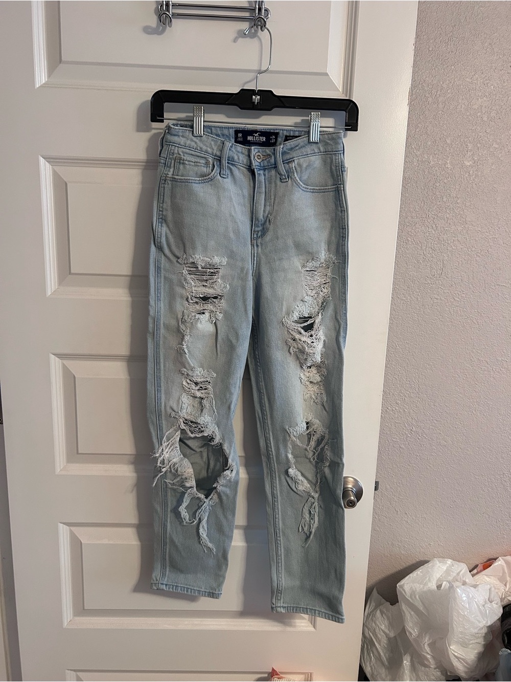 Hollister Light Blue Distressed Boyfriend Jeans